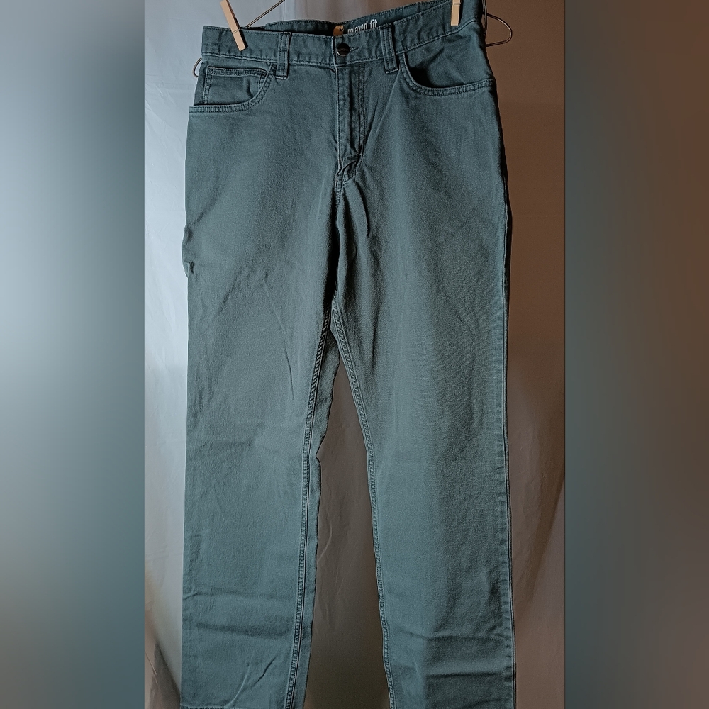 Carhartt Men's 32x34 Sage Green Relaxed Fit Straight Leg Pants